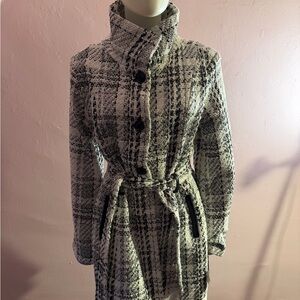 Brand new pea coat black/white